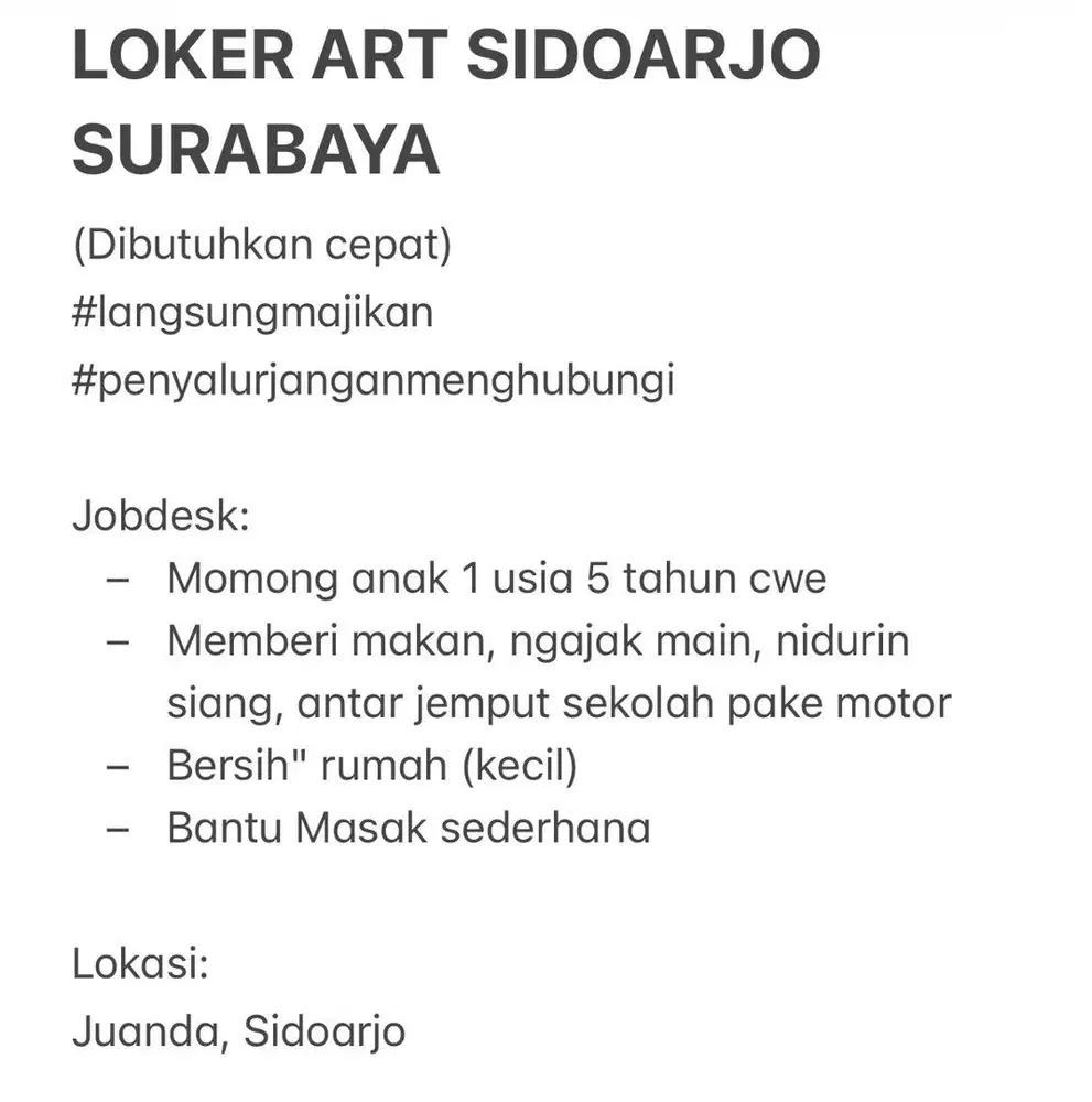 LOKER ART SIDOARJO SURABAYA