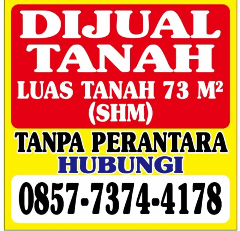 Di jual sebidang tanah luas 73 M2