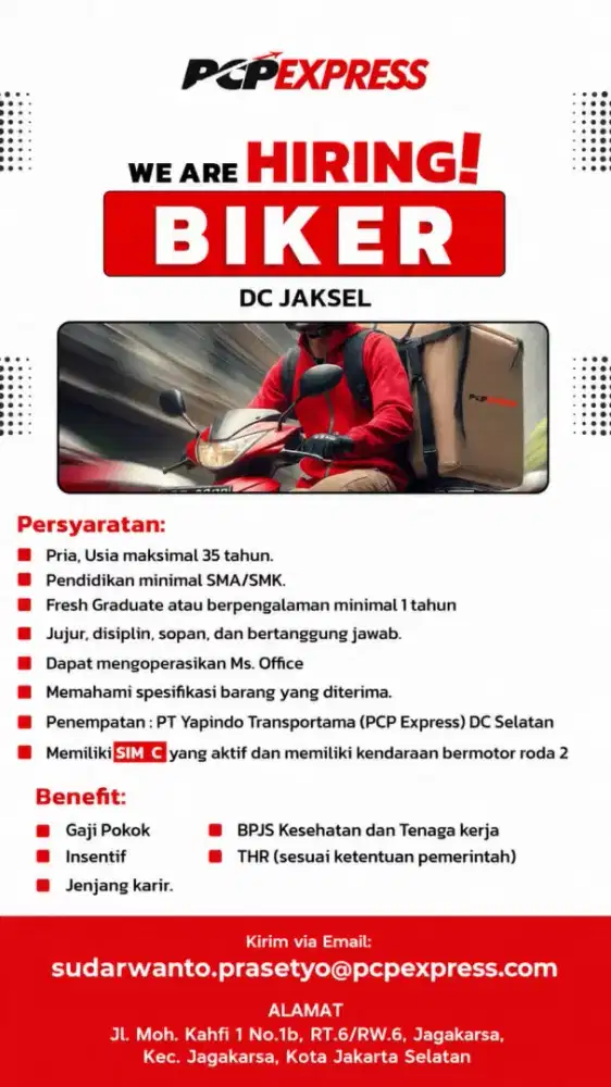 Dibutuhkan Biker Area Jakarta Selatan