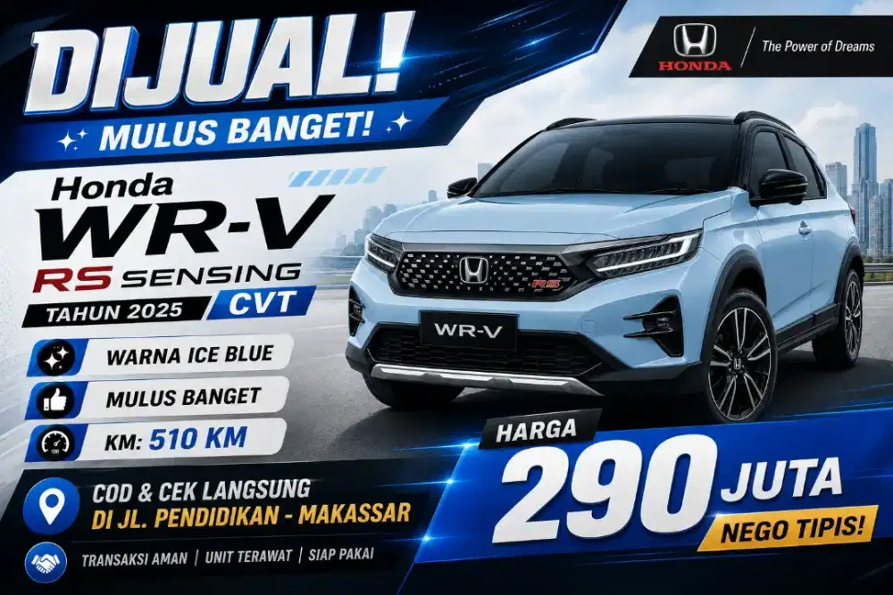 WTS HONDA WR-V RS Sensing CVT Warna Ice Blue