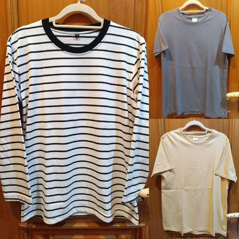 Kaos Stripe Garis Panjang Long Sleeve Gratis 2 Kaos Polos Hitam Kuning