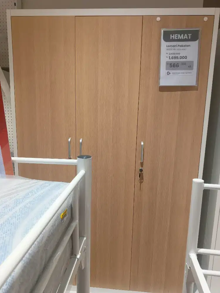 Lemari WESYLN 3 Pintu Best Seller! bisa Kredit pakai KTP aja tanpa DP