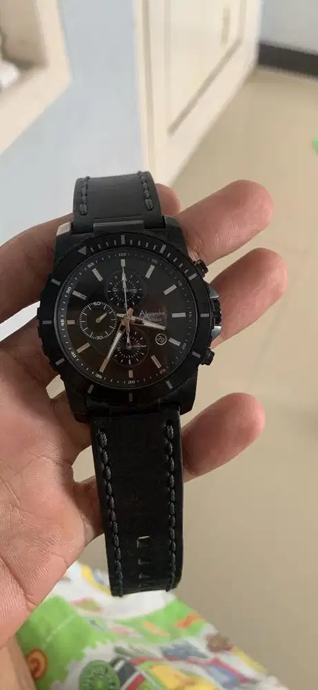 Di Jual Jam Alexander Chritie Warna Hitam Tali Kulit