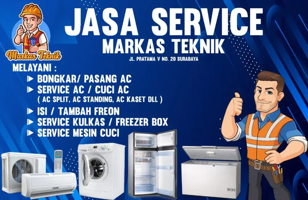 Service AC, bongkar pasang Ac, kulkas, mesin cuci ,