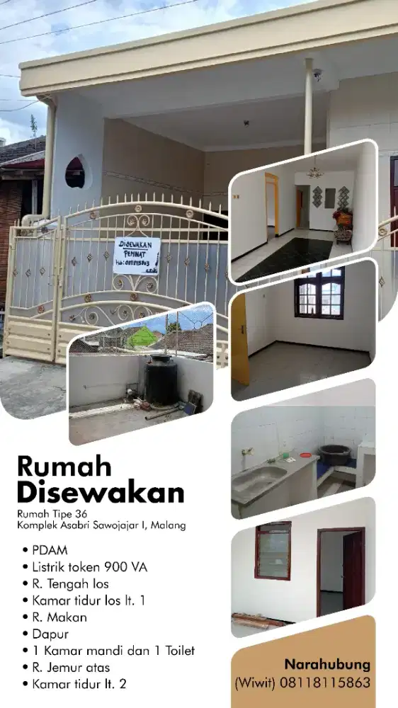 Disewakan rumah keluarga sederhana tipe 36
