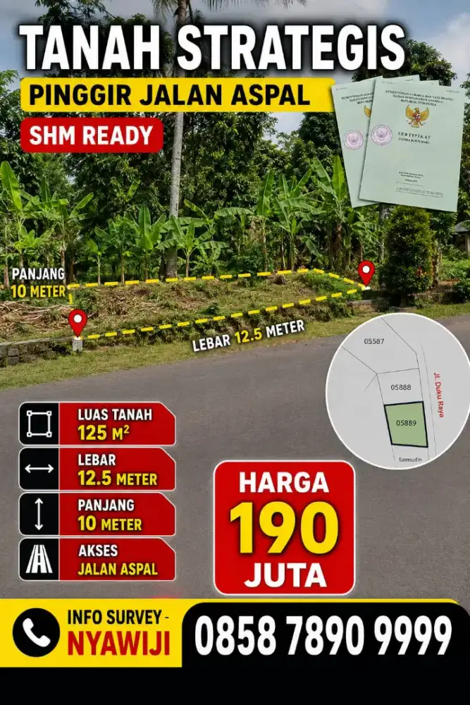 Tanah ciamik pinggir jalan aspal siapbangun pakintelan Unnes Semarang