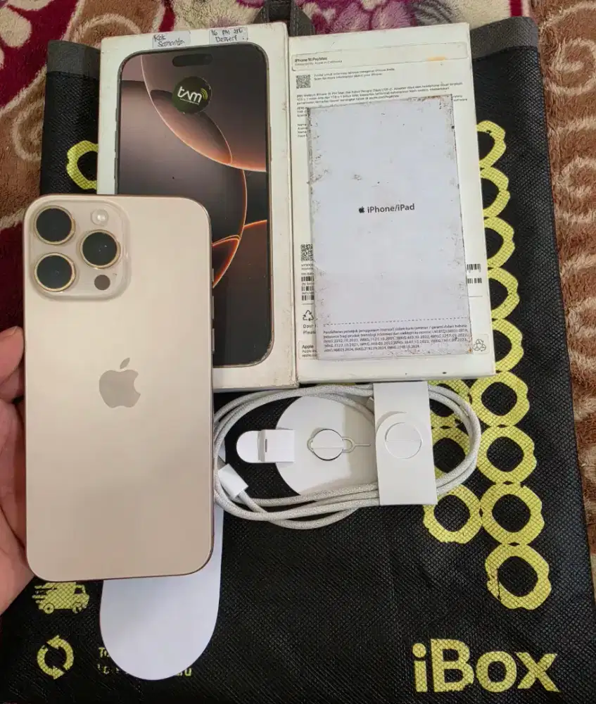 iphone 16 pro  max 256gb resmi iBox,mulus like new,fulset original