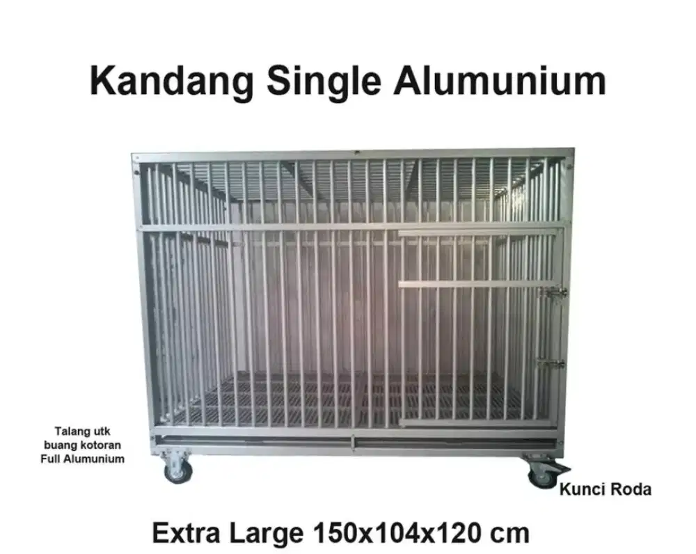 Kandang Anjing Extra Large Aluminium