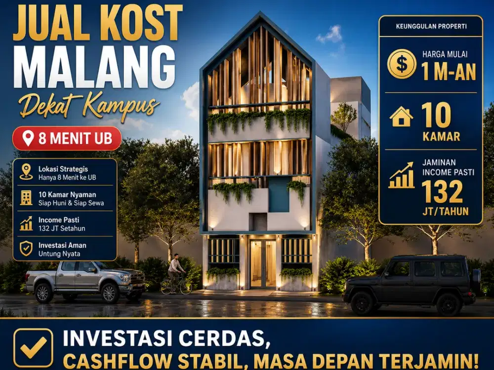 DI JUAL KOST JAMINAN TERISI PENUH 10 KAMAR FULL FURNISHED DEKAT KAMPUS UB