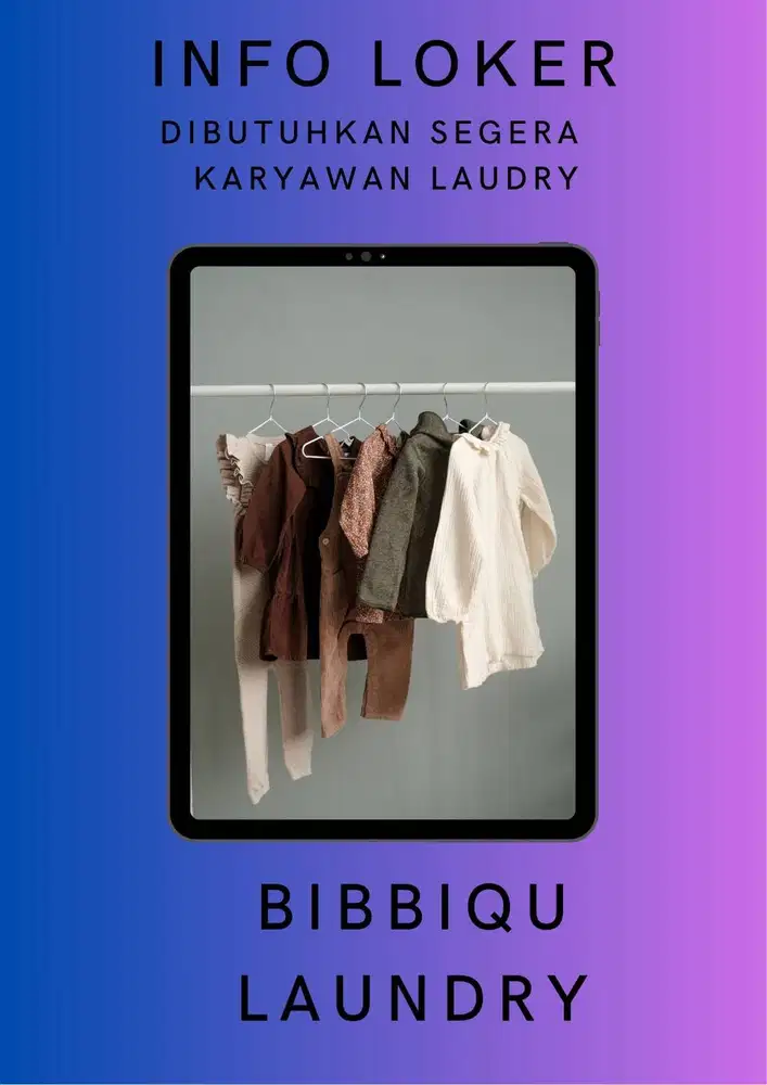 Dibutuh kan Segera Admin Laundry
