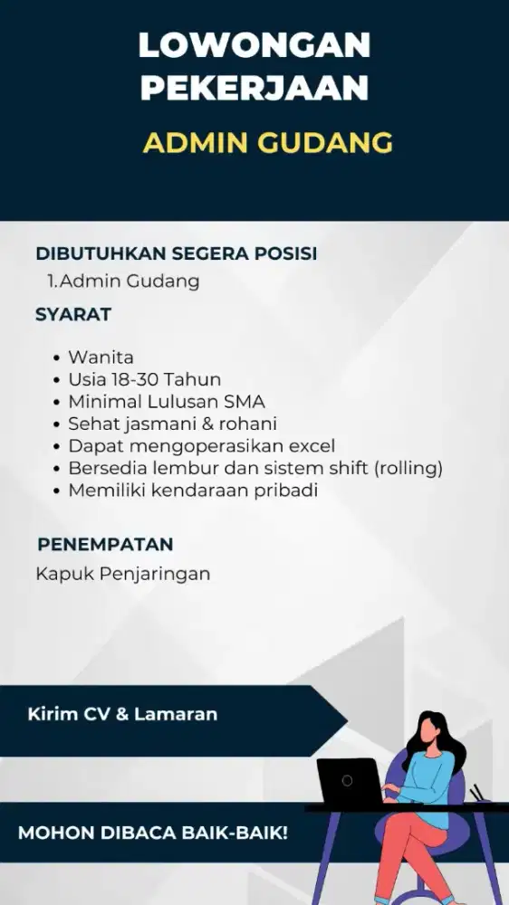 Lowongan Admin Gudang
