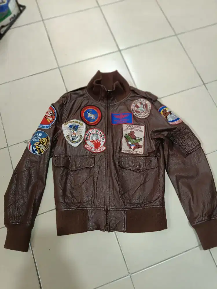 Jaket kulit full patch