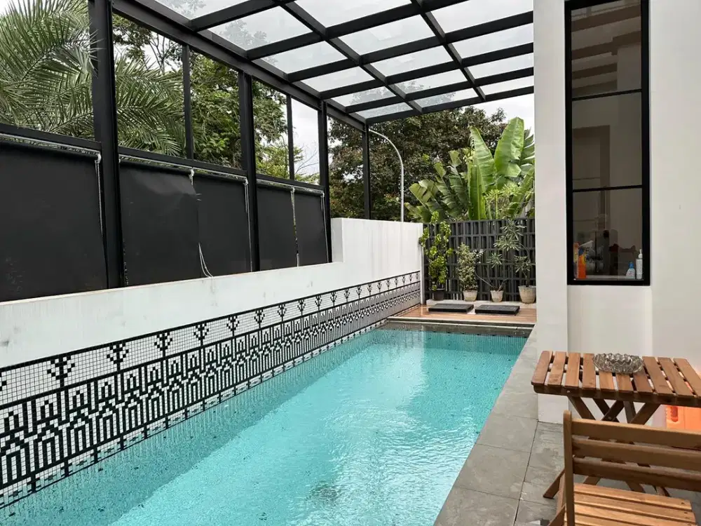 Jual rugi rumah hook dengan kolam renang di discovery bintaro discovery eola amore fiore conserva alton serenity