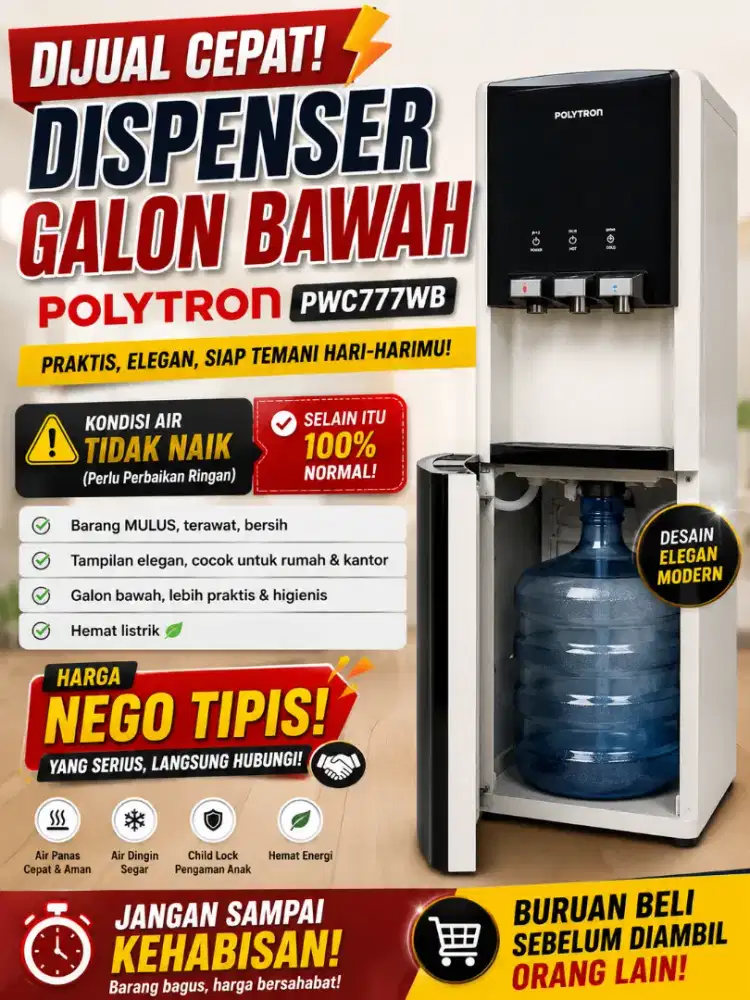 Di JUAL CEPAT !!! Dispenser second merk Polytron  type PWC777WB