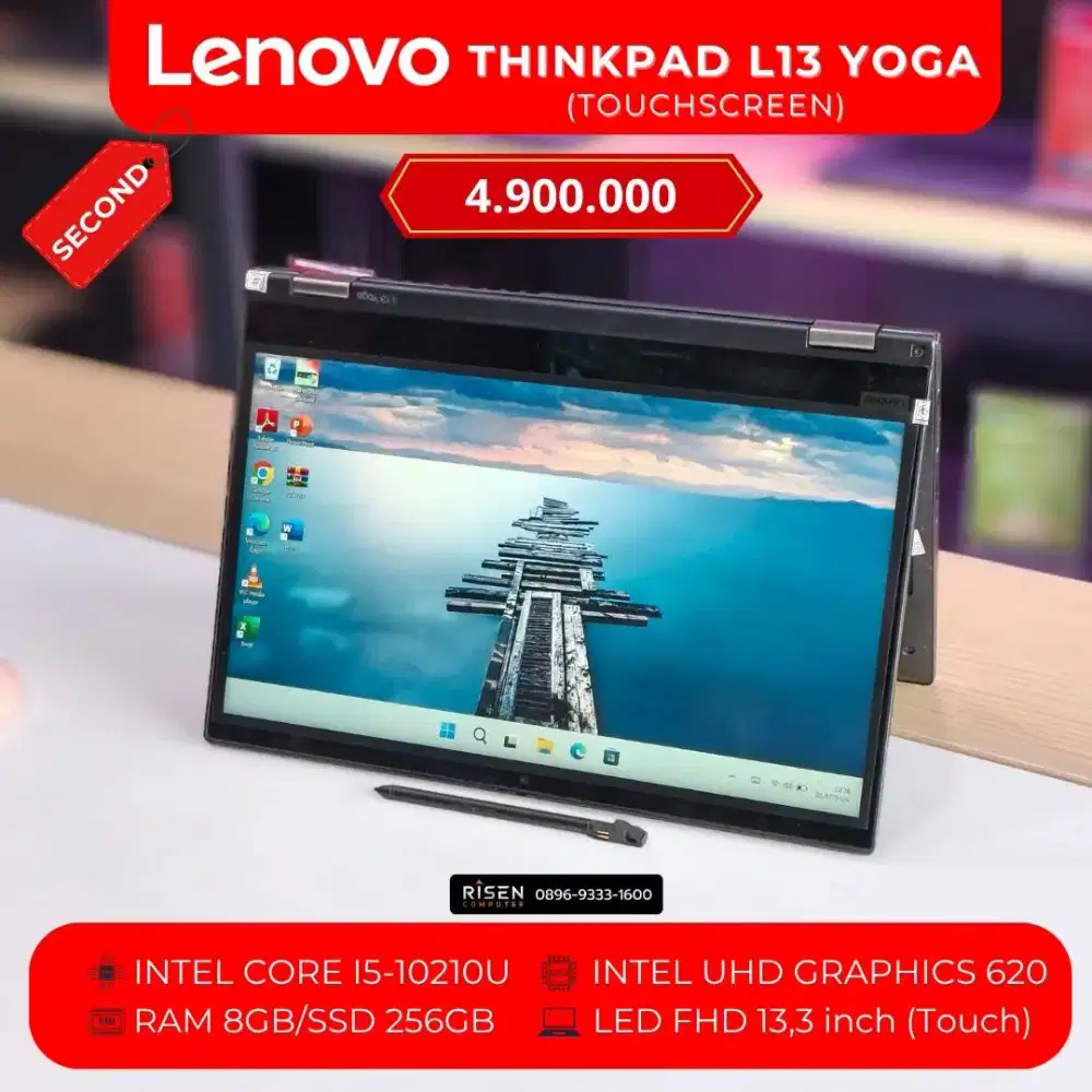 LENOVO THINKPAD L13 YOGA I5-10210U RAM 8GB SSD256GB FHD 13.3inch Bekas