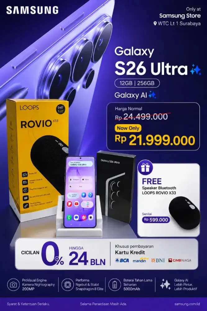 SAMSUNG GALAXY S26 ULTRA SERIES || GARANSI RESMI SAMSUNG