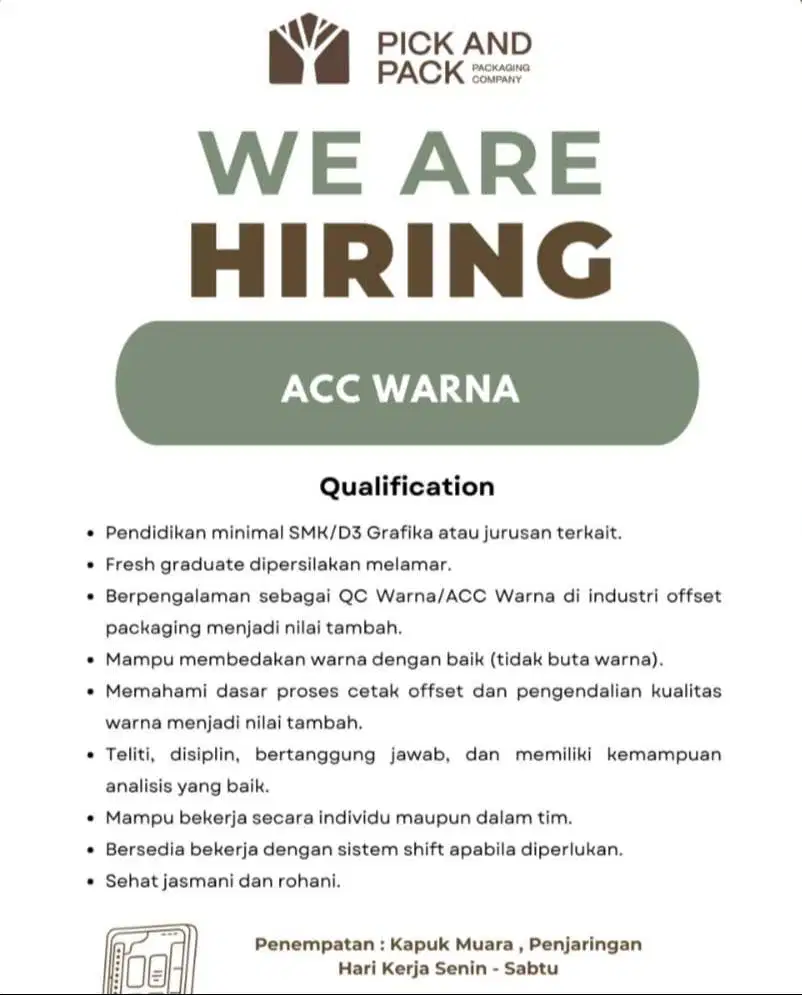 DI CARI KARYAWAN PENGALAMAN / NON PENGALAMAN