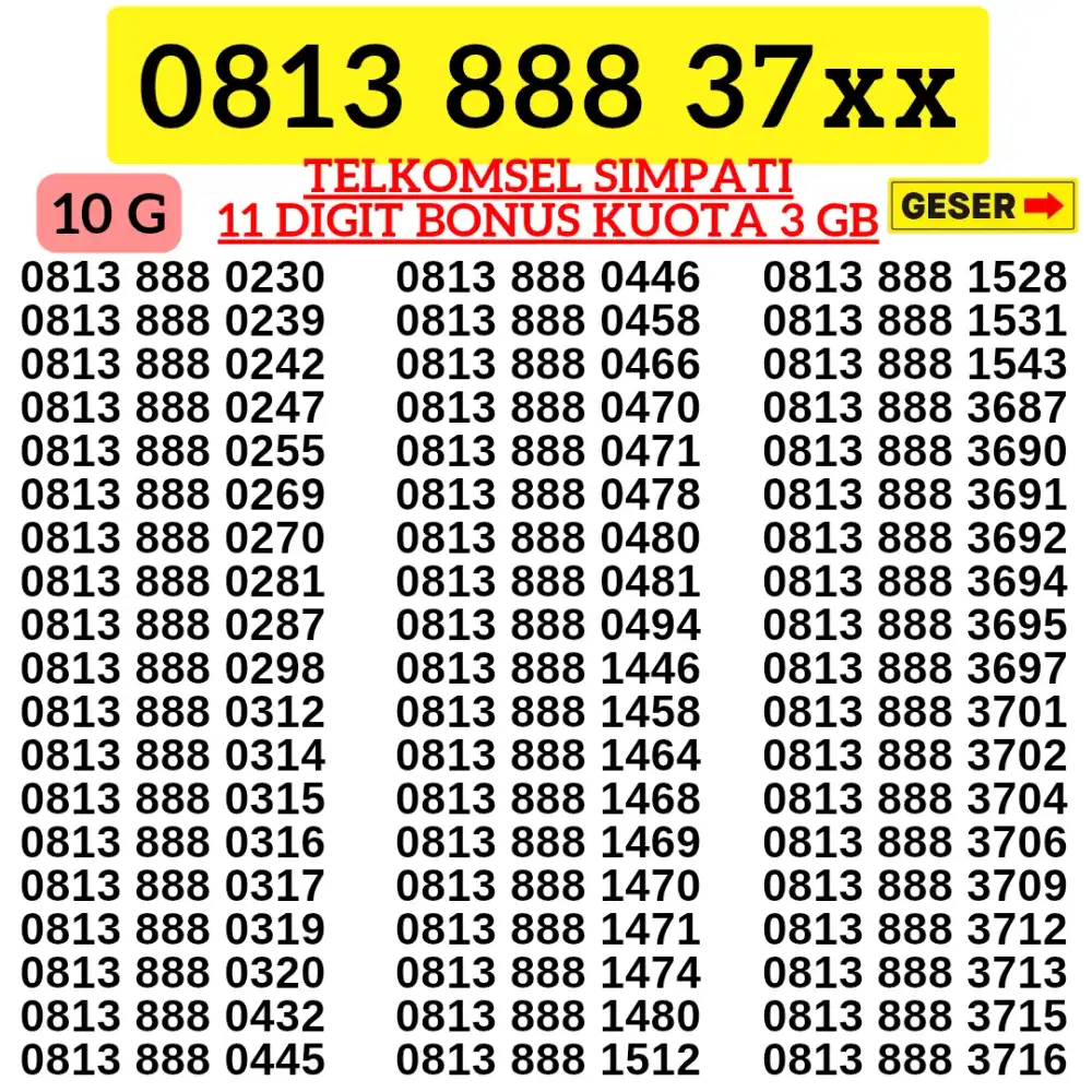 NOMOR CANTIK TELKOMSER SUPER SUPPORT 4G5G MURAH MERIAH