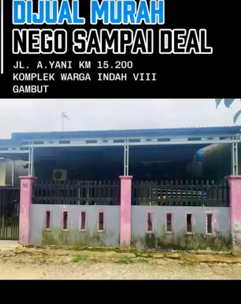 Dijual Cepat Rumah di Gambut Pal 15
