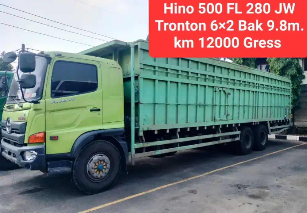 Hino 500 FL 280 JW Tronton 6×2 Bak Besi 9.8m Km15rb Gress Bio Solar