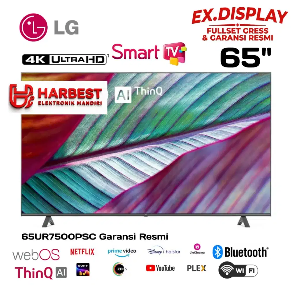 LG UHD AI 4K UHD 65 Smart TV WebOS ThinQAI 65UR7500PSC Dolby HDR10PRO