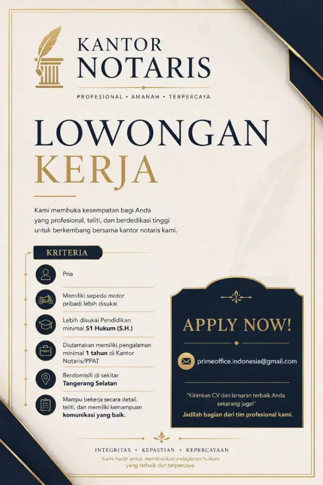 Lowongan Staff Notaris