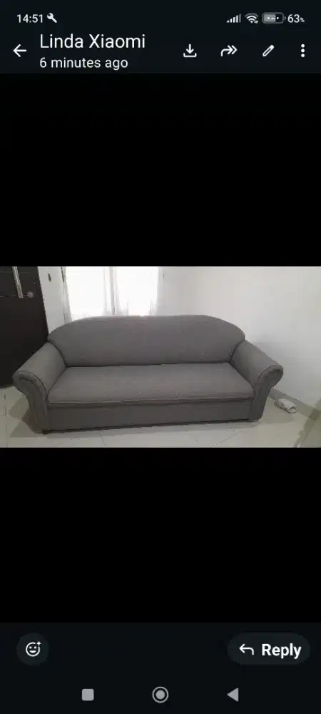 Sofa 3 seater bekas kondisi bagus