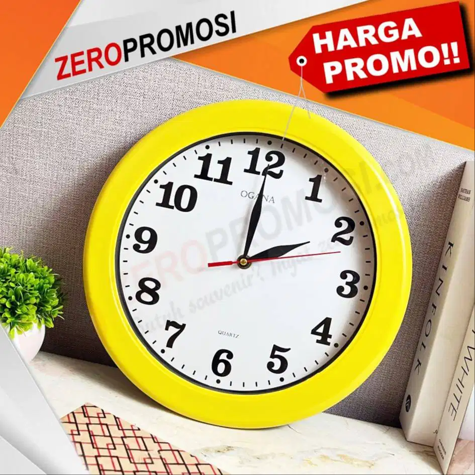 Jam Dinding Ogana 8888 Custom Logo  Souvenir Promosi Berkualitas untu