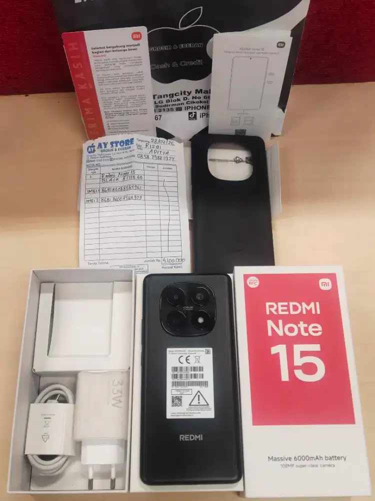 Redmi note 15 4G ram 8/128 fullset ampe notta mulus no minus