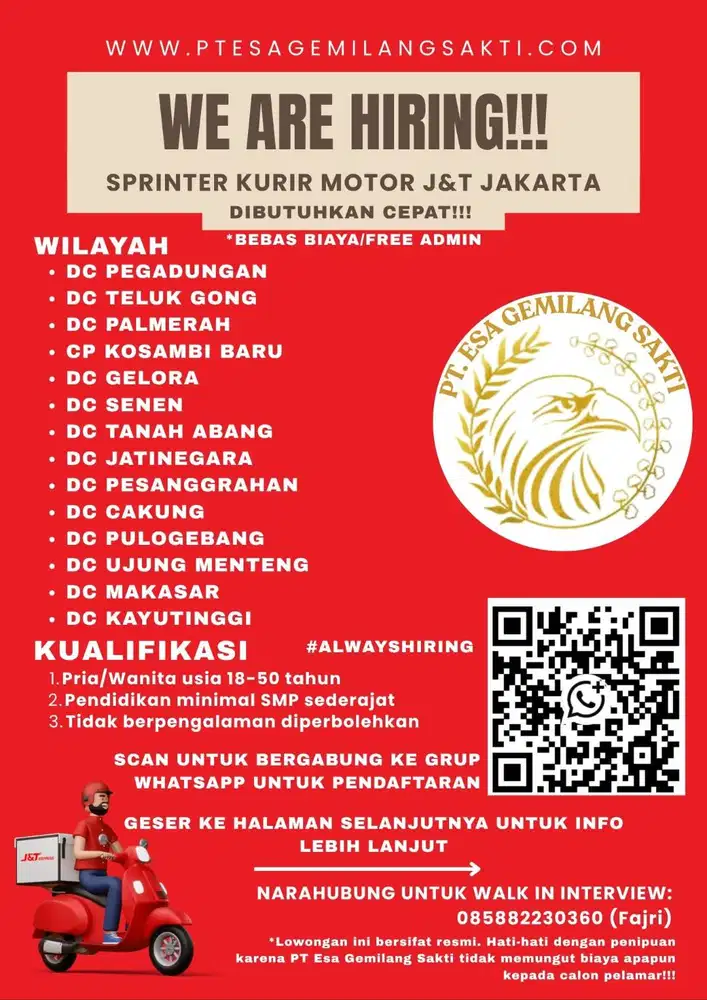 Sprinter Kurir J&T (All Area Jakarta)