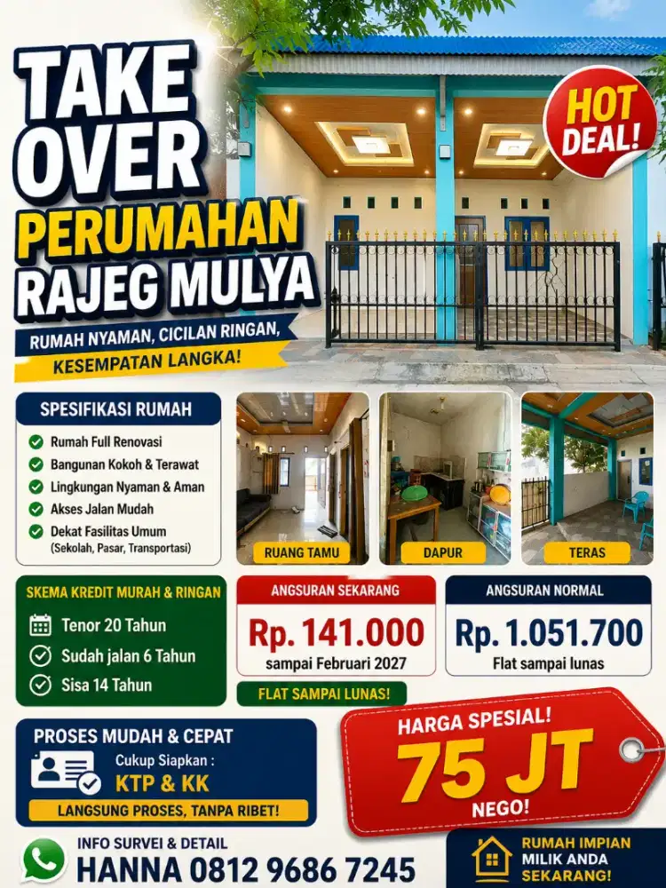 SIAP HUNI OVER MURAH FULL RENOVASI
