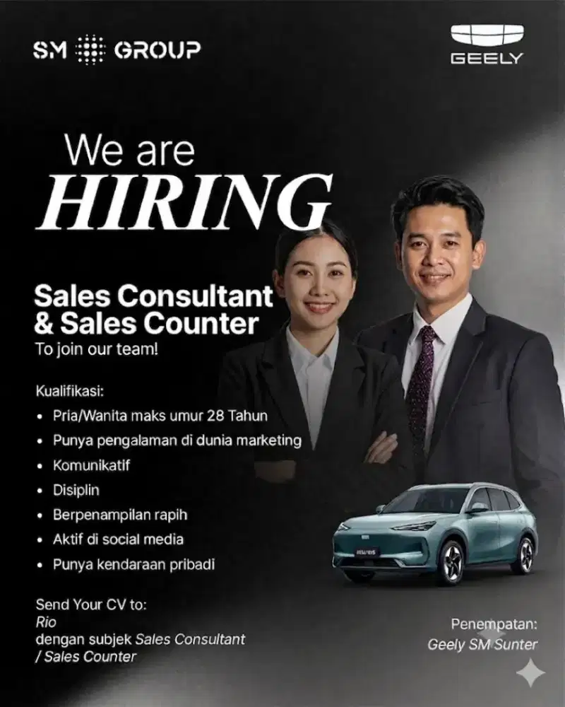 Lowongan kerja Sales Consultant penghasilan tak terbatas