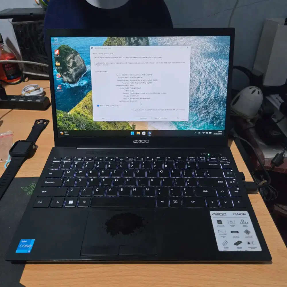 Laptop Axioo Z6 metal 8/256Gb intel i3 gen 12 fungsi normal