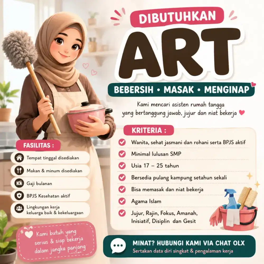 Dicari ART Nginap