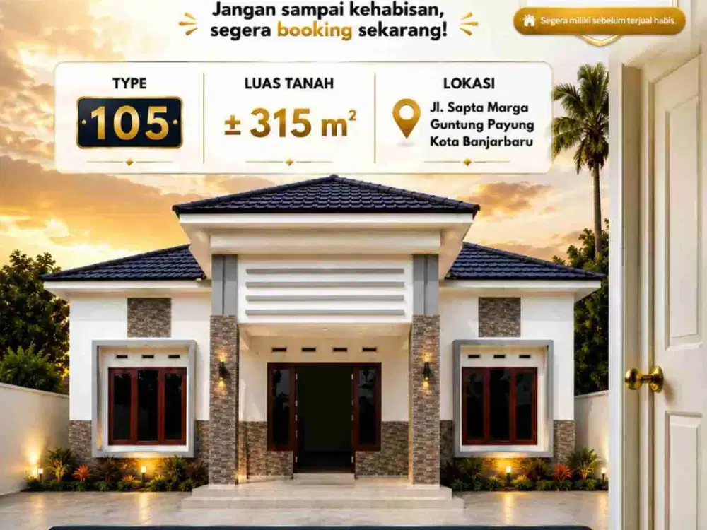 RUMAH MEWAH SIAP BANGUN DI LOKASI STRATEGIS DI TENGAH KOTA BANJARBARU KALSEL