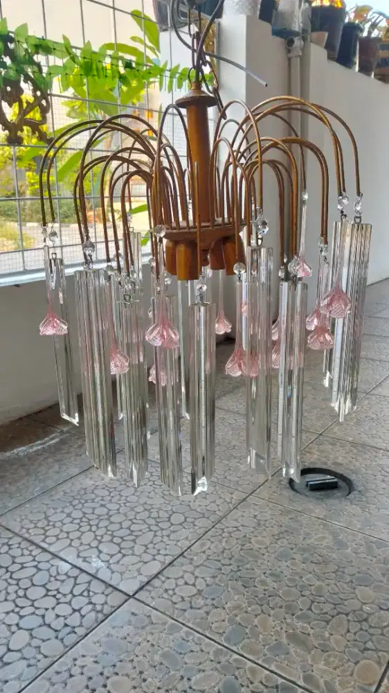 Lampu gantung Cristal kuningan
