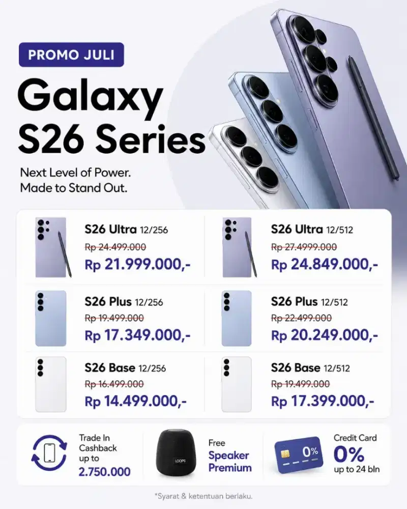 PROMO S26 SERIES CICILAN 0% 24 BULAN TANPA DP