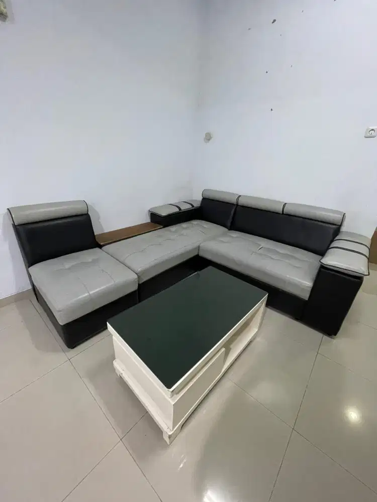 SOFA SET L LENGKAP DENGAN MEJA