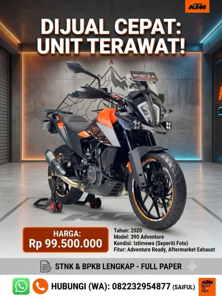 Perfect Condition!!Ktm 390 Adventure 2020 Plat Jatim Mulus-Mustika