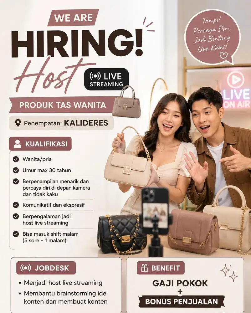 LOWONGAN UNTUK HOST LIVE STREAMING