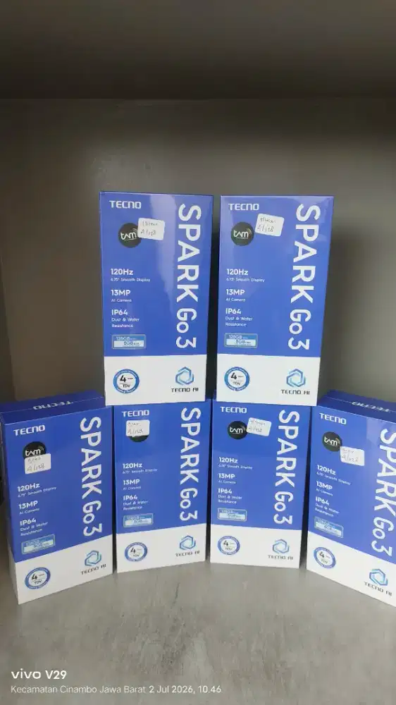 Tecno spark GO3 4+4/64 baru segel box spesial promo