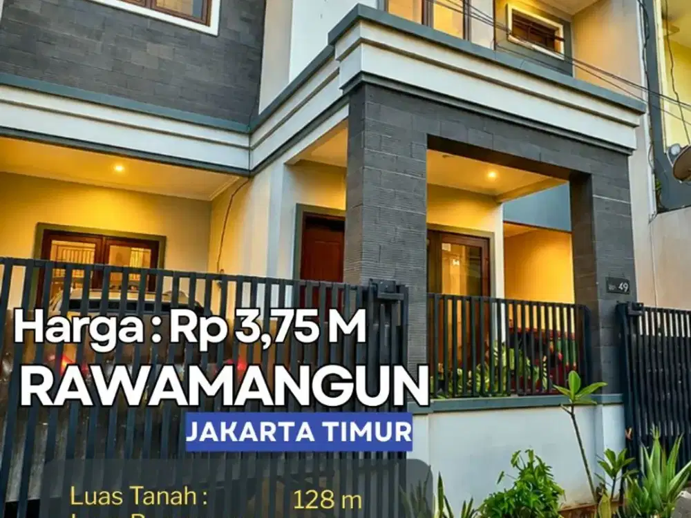 Rumah Modern Siap Huni Rawamangun | 5 KT | SHM | Jalan Lebar | Rp 3,75 M Nego DA11