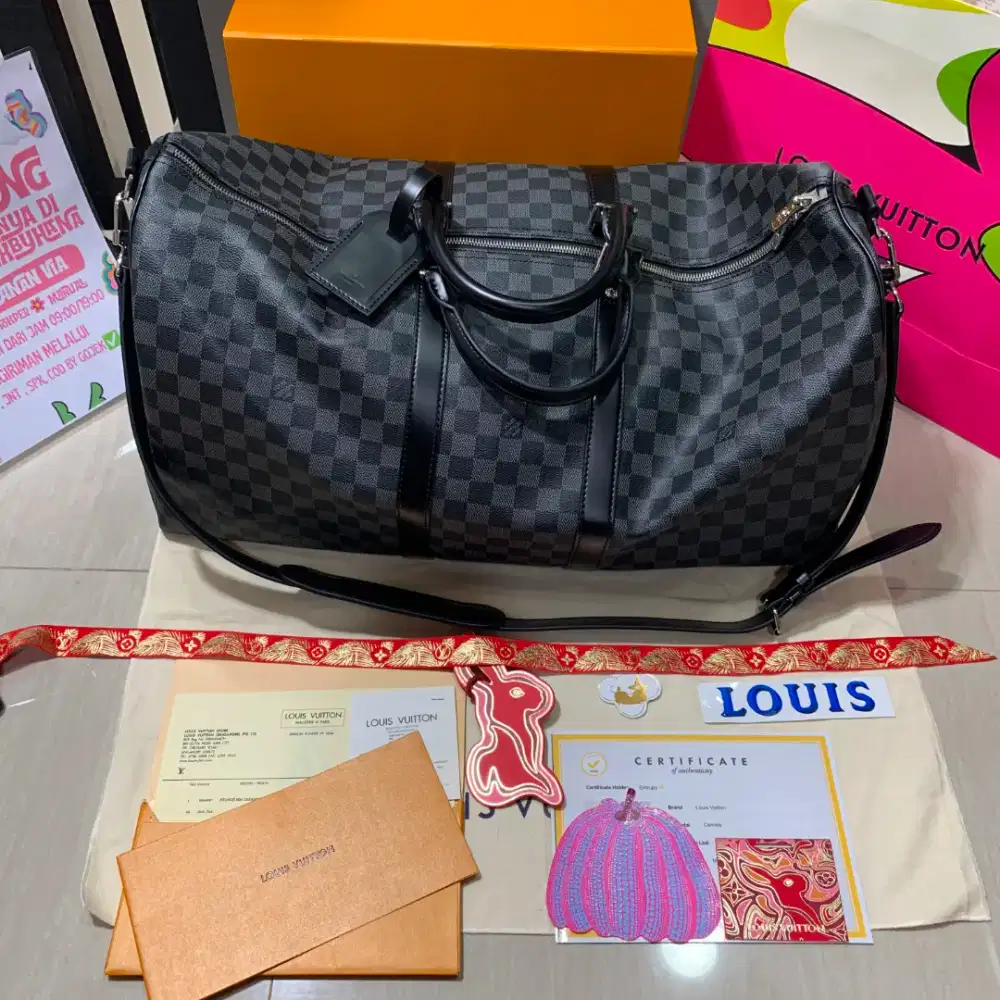 preloved Keepall Bandoulière 45 Damier Graphite Canvas