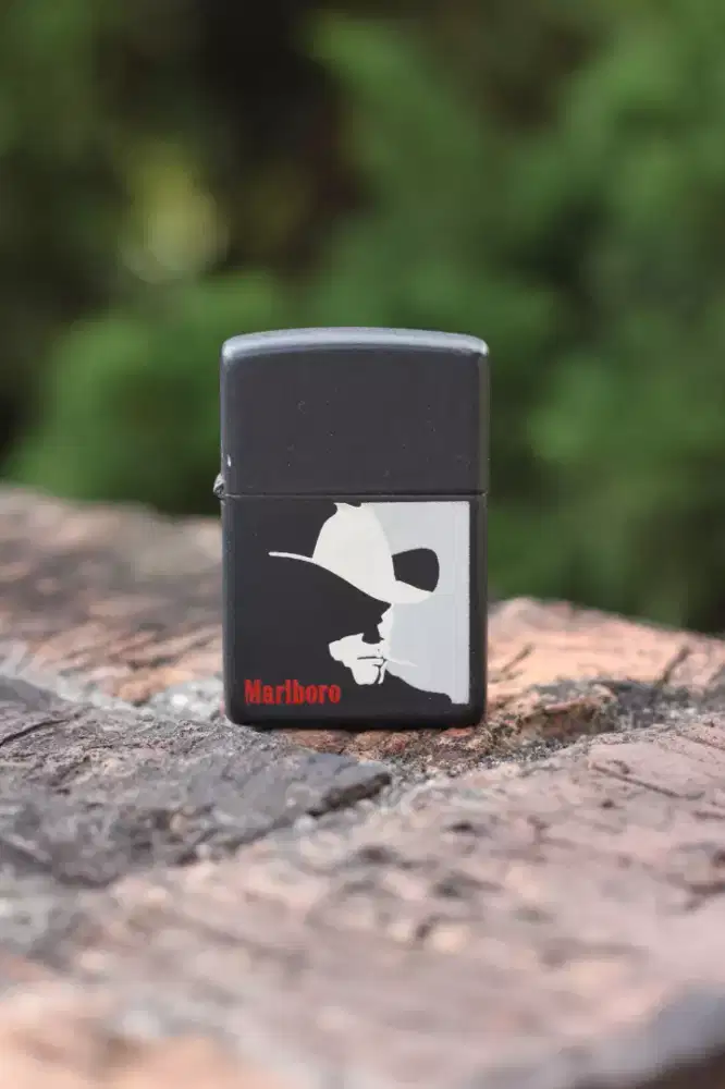 Vintage Zippo Lighter. Marlboro Man Silhouette Black Matte.