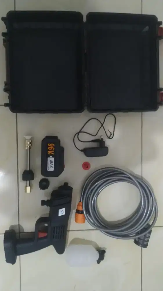 Pressure Washer Cordless 96VF Portable + Box | Mesin Cuci Motor Mobil