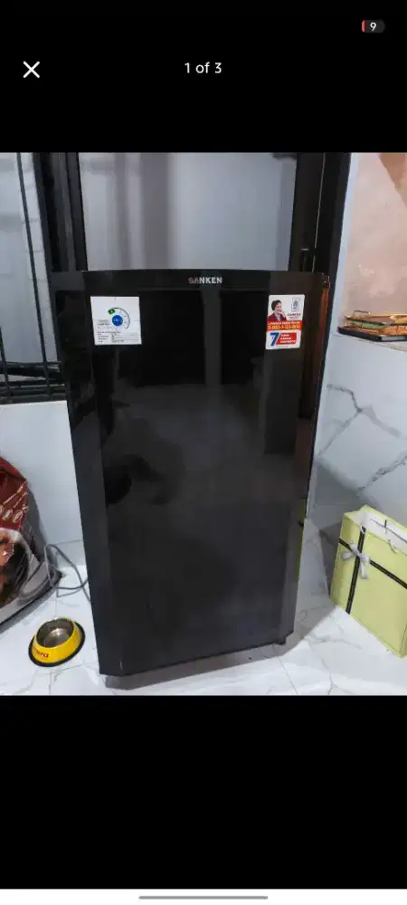 Kulkas sanken 1 pintu, kompor, rice cooker