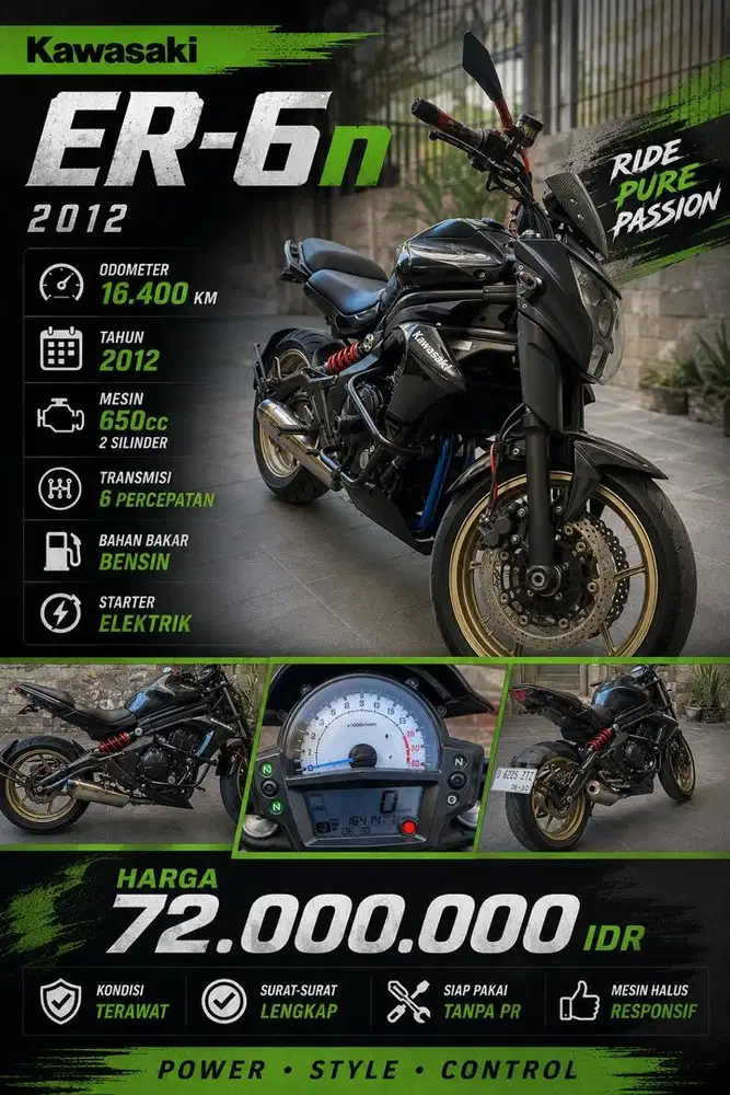 Jual kawasaki er6n
