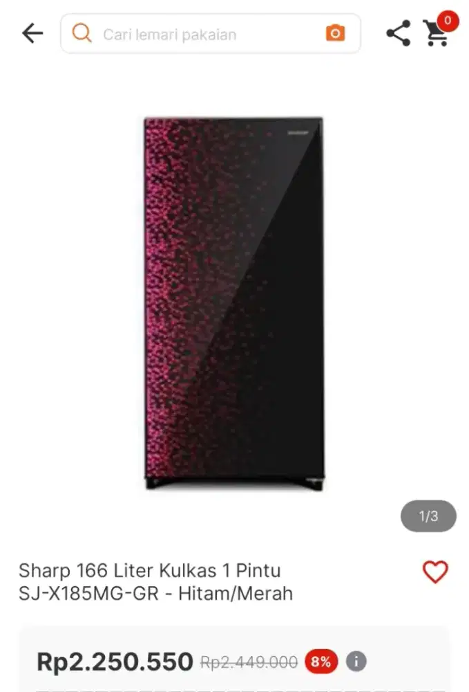 Kulkas Sharp 1 Pintu