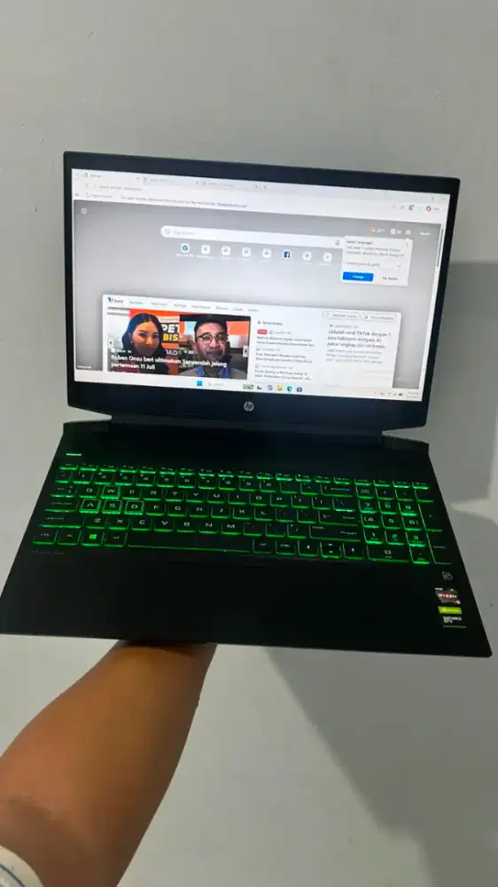 Laptop HP gaming Ryzen 5-5600H GTX1650 ram 16/512GB