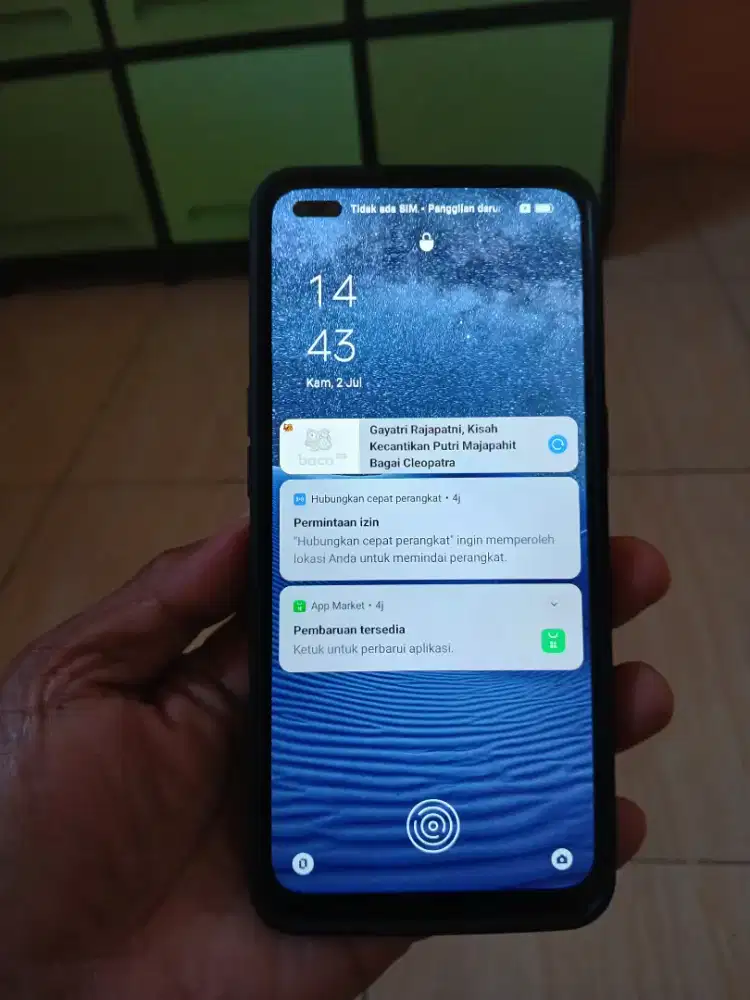 Oppo Reno 4F ram 8/128gb layar ori sidik jari di layar